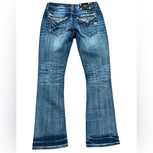 Miss Me - Womens EasyFlo Embroidered Rhinestone Jeans Sz 28W - Picture 7 of 9